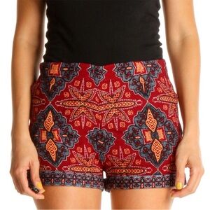 Free People Dahlia Dreams Crimson Printed Boho Shorts Sz 6